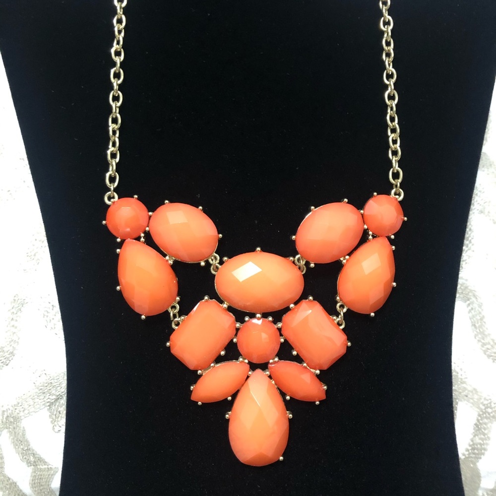 20 inch dark peach coral necklace